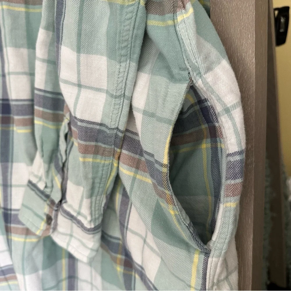 Pendleton Popover Shirt Dress Womens Light Blue Plaid Cotton 3/4 Sleeves L Tunic - Picture 5 of 11